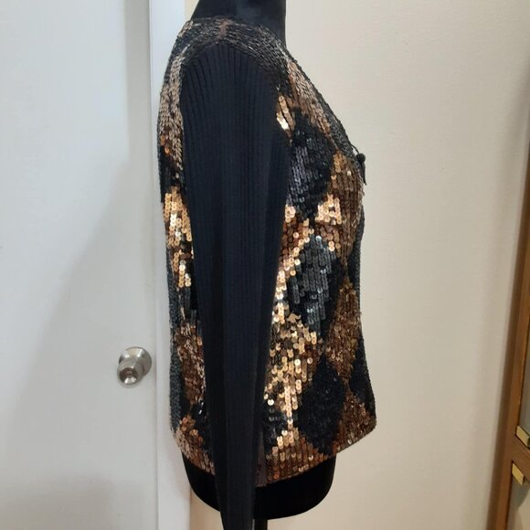 Berek Takako Sakon Vintage Full Zip Sequin Sweater Jacket Women's Large - Picture 5 of 13